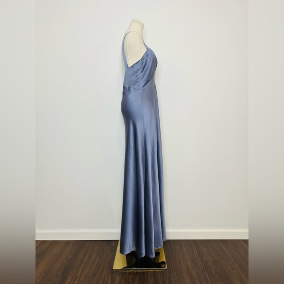 Dannijo Silk Slip Gown In Mystic Blue - Picture 6 of 10